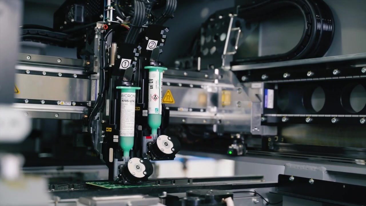 Dépôt de pâte à braser par jet printing Mycronic MY700